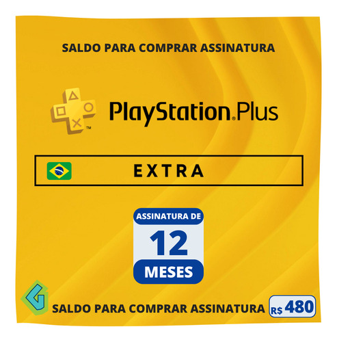 Playstation Psn Plus Extra 12 Meses - Brasileira - Ps4 Ps5