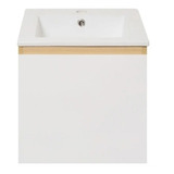 Vanitorio Klipen New York De 41.5cm De Ancho, 41.5cm De Alto Y 41cm De Profundidad, Con Bacha Color Blanco Y Mueble Light Oak/blanco Con Un Agujero Para Grifería