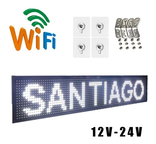 Letreros Led Programables Con Wifi De Auto 12-24v Blanco