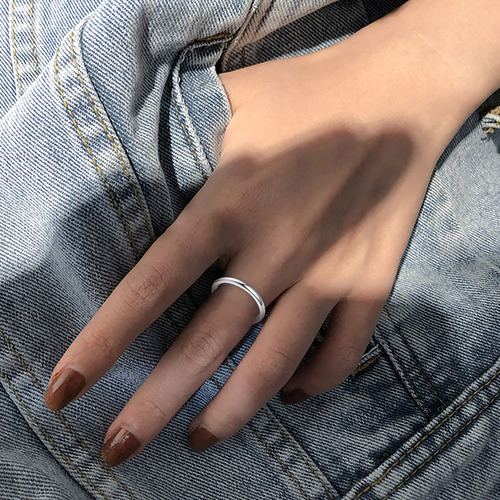 Anillo De Pareja Para Mujer, Pulido A Mano, Fino, De 2 Mm