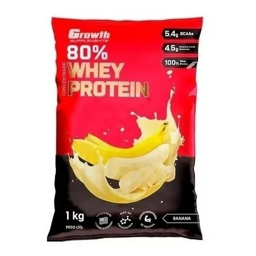 (top) Whey Concentrado Banana (1kg) - Growth Supplements