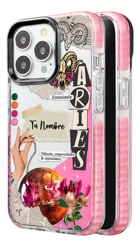 Funda Para iPhone Mujer Signo Zodiaco Aries Tu Nombre