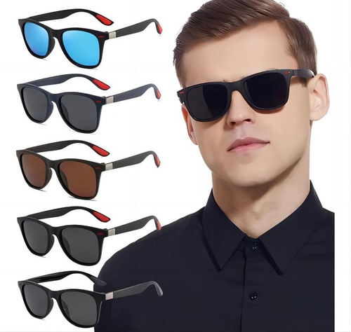 5pz Lentes De Sol Deportivas Polarizadas Anti-uv Moda Hombre