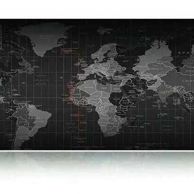 Alfombrilla Tapete Grande Para Ratón, Extended Mousepad Game Color Negro Diseño impreso Mapa Mundial | Envío gratis