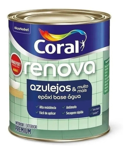 Tinta Renova Coral Azulejos Branco 900ml Acetinado/brilhante