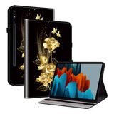 Funda De Piel Dorada Para Samsung Galaxy Tab S7/s8