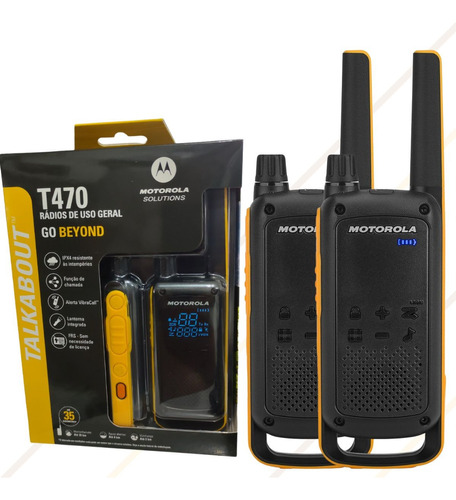 Kit 2 Radio Comunicador Motorola T470br Prova Dágua Walktalk