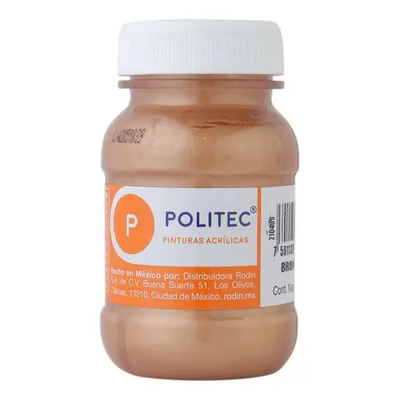 Pintura Acrílica Metálica Politec 100 Ml Colores Color Bronce No. 702 | MercadoLibre