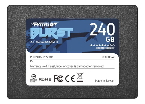 Disco Sólido Interno Ssd Patriot Burst Elite 240gb Sata Pc 