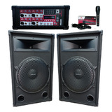 Combo 2 Bafles 15 500w C/driver+consola Moon Buetooth/usb/sd