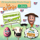 Photo Props Granja Zenon Kit Imprimible Banderines Cumple