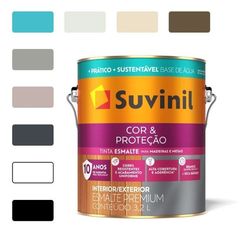 Tinta Esmalte Brilhante Para Pvc E Mdf Suvinil 3,2l