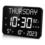 Reloj De Calendario Digital Grande Mejorado 11.2 Con Día Y..