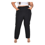 Calça Plus Size Duna Social Feminino Alfaiataria Soltinha