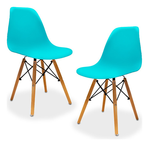 Juego Set De 2 Sillas De Comedor Estilo Eames Minimalista 