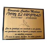 Placa Personalizada Metalica Fondo Letras Nicho Urna