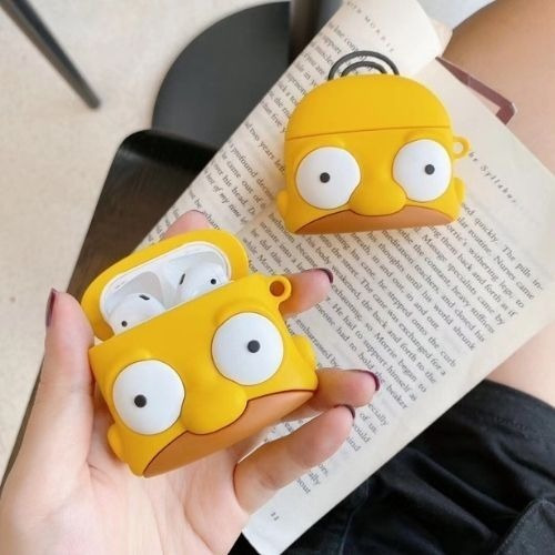 Estuche Protector Homero Y Bart Simpson Para AirPods 1 Y 2