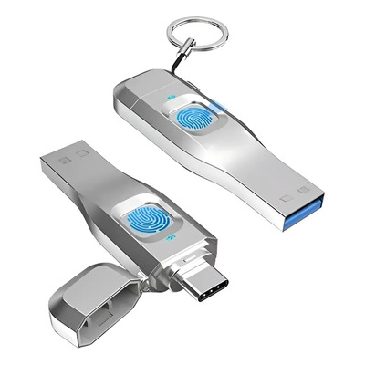 Lápiz De Memoria Otg Usb 3.0 De Metal Con Huella Digital, 12