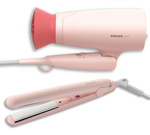 Set De Peluqueria Planchita Y Secador De Pelo Philips Bhp398