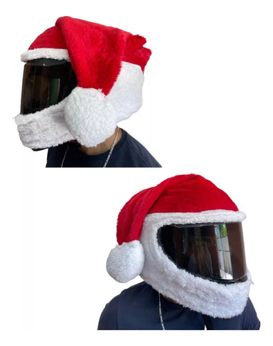 Funda De Santa Claus Para Casco De Moto Ajustable