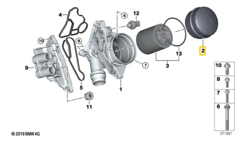 Tapa Filtro De Aceite Para Bmw Serie 5 E61 530i N52 Foto 5