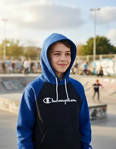 Sudadera Hoodie Combinada Niño Newelement Capucha Afelpada