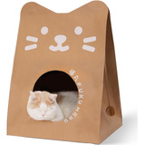 Cama Para Gatos Casa Para Gatos De Papel Kraft Con 2 Rascado