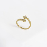 Anillo Crosses En Oro Láminado 18k Ajustable 