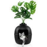 Caja De Arena Oculta Con Planta, Mueble Para Gatos Con Patró