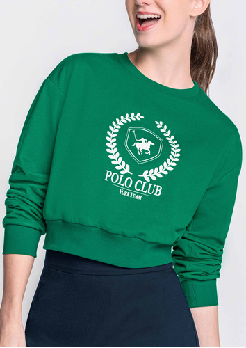 Sudadera Casual Polo Club Con Pretina Cuello Redondo Verde