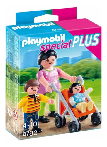 Kit Playmobil Mamá Con Niños Y Cochecito Sin Uso