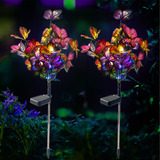 Luces Solares Decorativas Para Jardín Con Estacas Y Mariposa