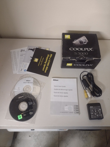Caja De Cámara Nikon Coolpix S3000-solo Caja Con Manual Y Cd
