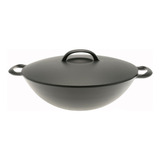 Iwachu Wok De Hierro Fundido Con Tapa, Negro