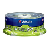 Verbatim Cd-rw 700mb 2x-4x With Branded Surface - 25pk Spind