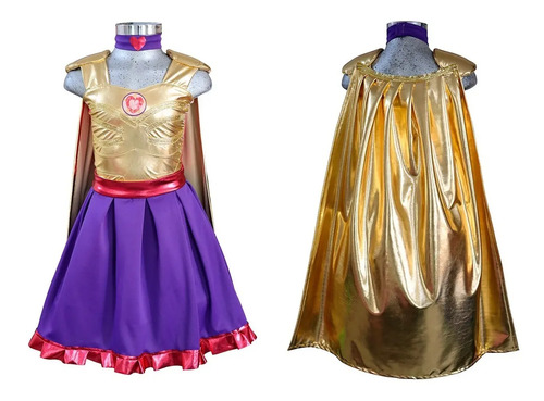 Disfraz Luli Pampin, Vestido, Niña, Color Oro, Cosplay, Fabuloso Rosa, Fiesta, Personaje, Tutu, Increíble, Rosita, Incre | Meses sin interés