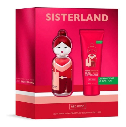 Perfume Sisterland Red Rose Benetton X 80ml +  Crema