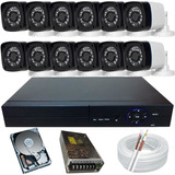 Sistema De Segurança Kit Com 12 Câmeras E Gravador Dvr Hdmi