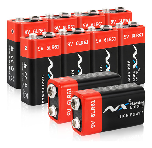 Tsrwuily Baterias De 9 V, Bateria Alcalina De 9 Voltios, 10