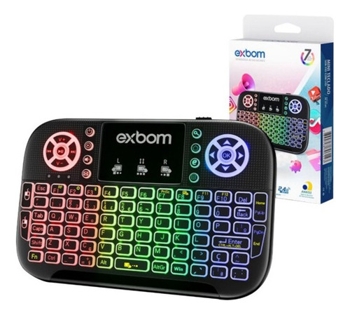 Mini Teclado Led Bluetooth Wireless Receptor Usb