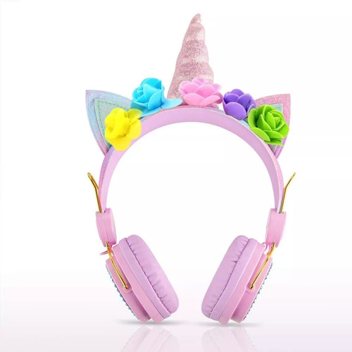 4x3 Audifonos Diadema Unicornio Orejas Alambricos Kawaii