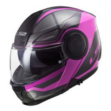 Casco Ls2 Scope Axis Abatible Negro Rosa Astro Biker