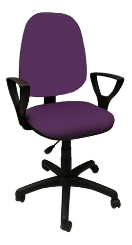 Silla De Escritorio Mondo Sedie Roma Alta Giratoria Ergonómica  Violeta Con Tapizado De Cuero Sintético