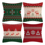 4 Fundas De Almohada De Navidad Lino De Navidad Decoraciones