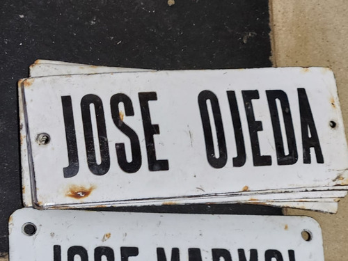Cartel Antiguo Enlozado De Calle Jose Ojeda