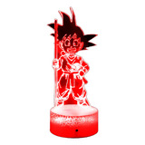 Lampara 3d Dragón Ball Goku Niño Base Agrietada