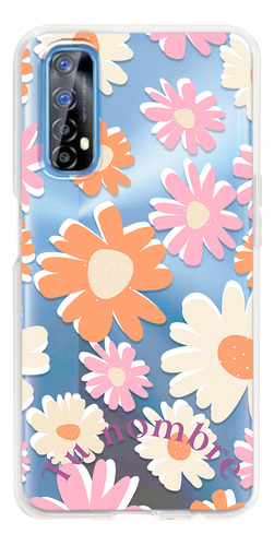 Funda Para Realme Para Mujer Flores Margaritas Tu Nombre