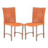 2 Cadeiras Cannes Corda Náutica Em Alumínio Trama Original