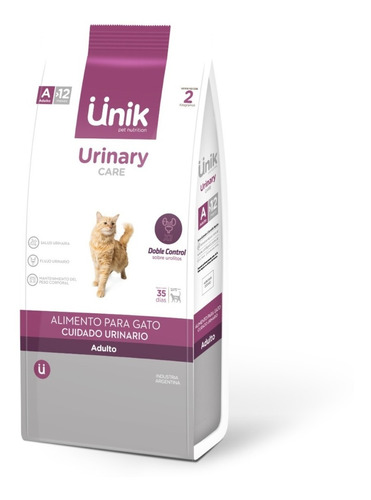 Alimento Unik Urinary Care Control Urinario Gato Adulto 7.5k