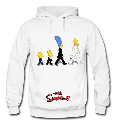 Buzo The Beatles Simpsons Unisex Saco Deportivo Blanc Hoodie